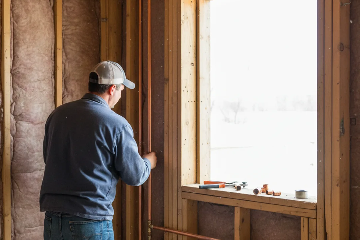 Licensed plumber running new copper supply lines in a Yemassee home